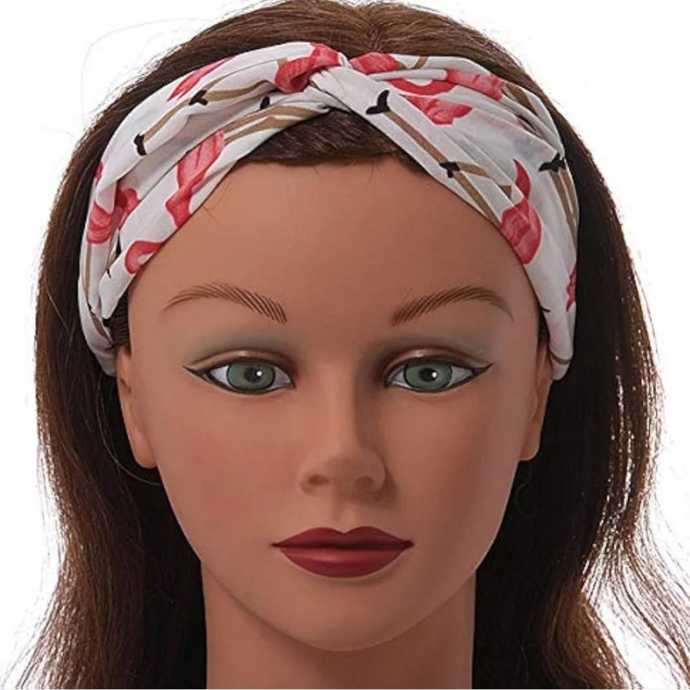 Bundle of 2 Flamingo Headbands Pink White 20
